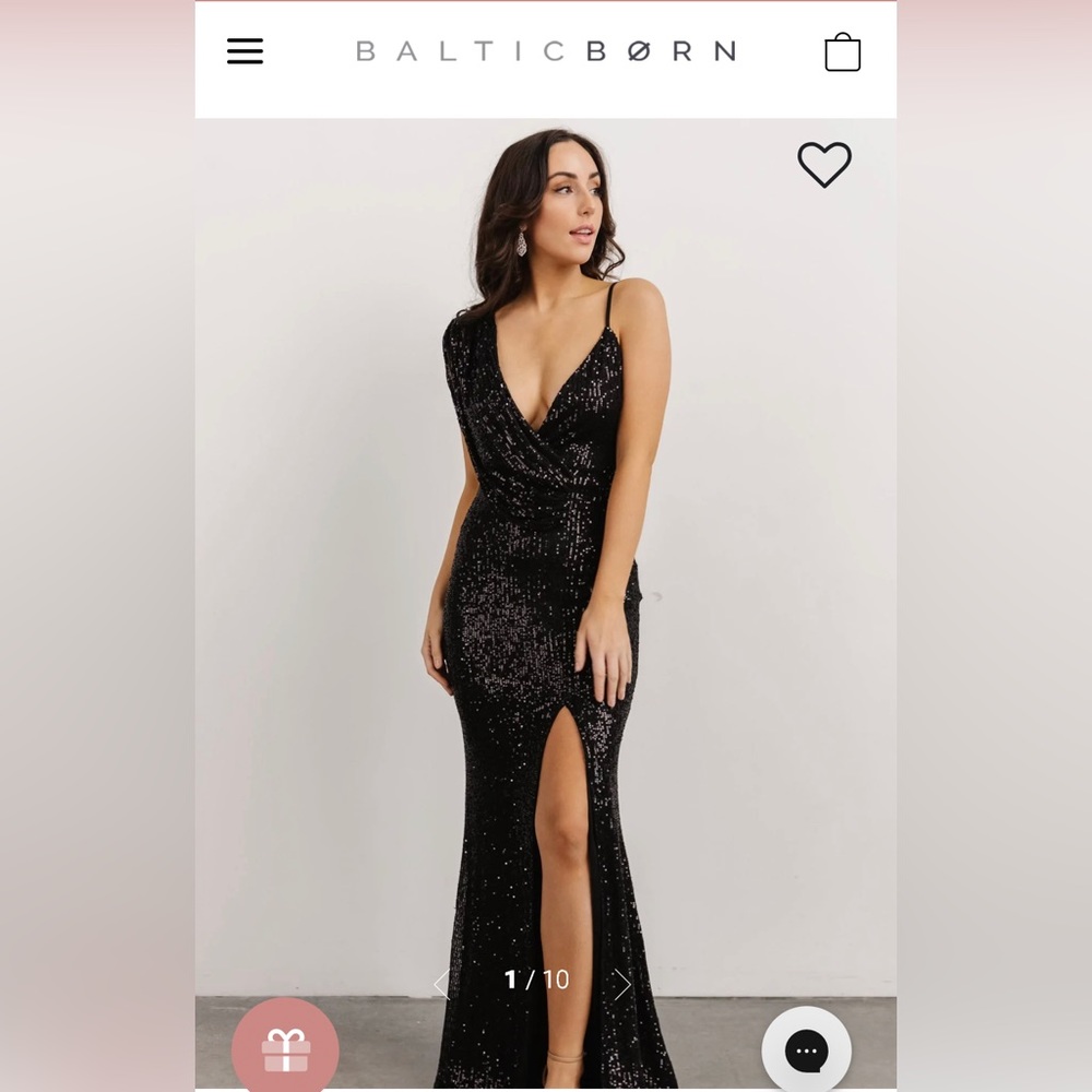 EUC Baltic Born Isla Sequin Gown- Black